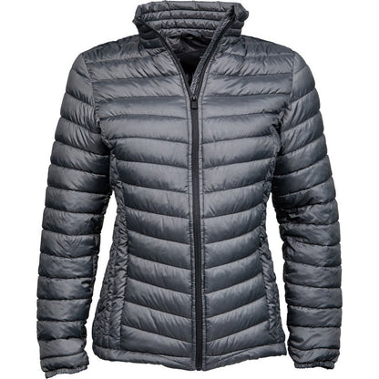 Space Grey - Front - Tee Jays Womens-Ladies Padded Zepelin Jacket