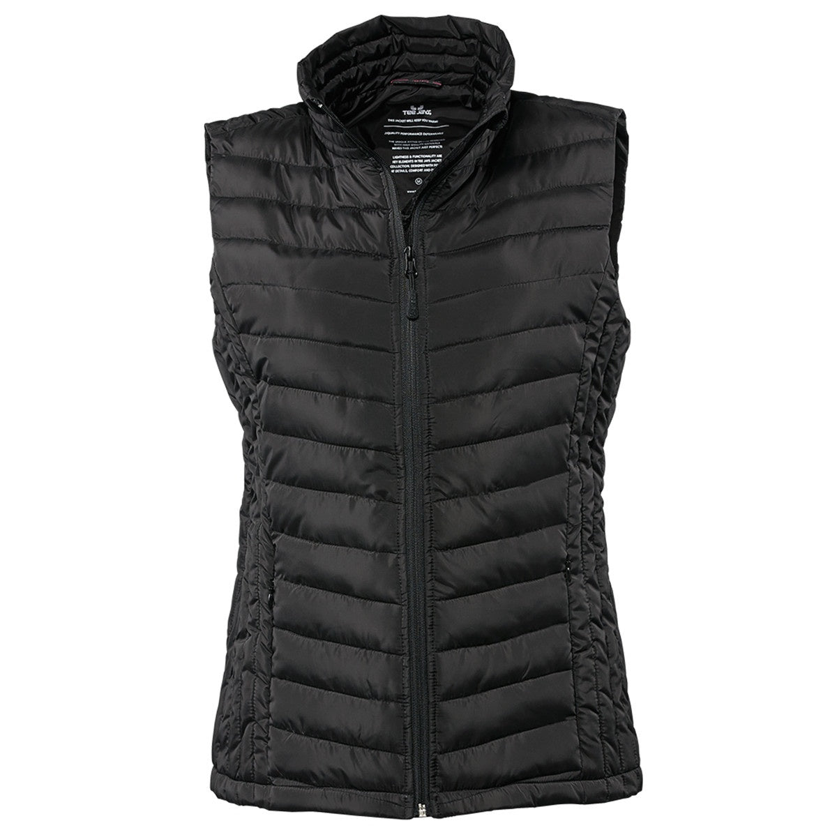 Black - Front - Tee Jays Womens-Ladies Padded Zepelin Vest Jacket - Gilet