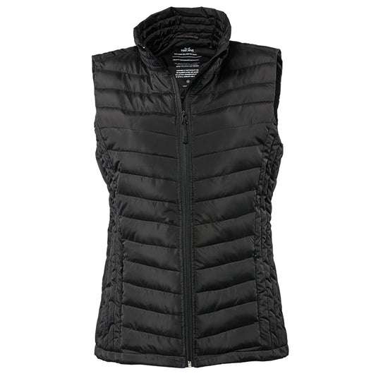 Black - Front - Tee Jays Womens-Ladies Padded Zepelin Vest Jacket - Gilet