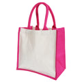 Fuchsia - Front - Westford Mill Printers Midi Jute Bag (14 Litres)