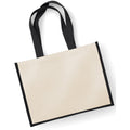 Black - Back - Westford Mill Printers Jute Cot Shopper Bag (21 Litres)