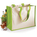 Apple Green - Back - Westford Mill Printers Jute Cot Shopper Bag (21 Litres)