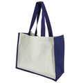 Navy Blue - Front - Westford Mill Printers Jute Cot Shopper Bag (21 Litres)