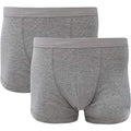 Light Grey Marl - Side - Fruit Of The Loom Mens Classic Shorty Cotton Rich Boxer Shorts (Pack Of 2)