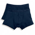 Deep Navy - Back - Fruit Of The Loom Mens Classic Shorty Cotton Rich Boxer Shorts (Pack Of 2)