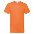 Orange - Front - Fruit Of The Loom Mens Valueweight V-Neck, Short Sleeve T-Shirt