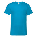 Azure Blue - Front - Fruit Of The Loom Mens Valueweight V-Neck, Short Sleeve T-Shirt