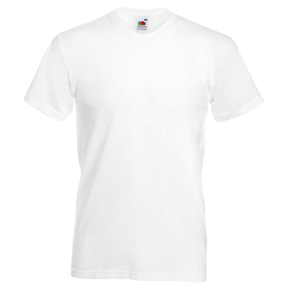 White - Front - Fruit Of The Loom Mens Valueweight V-Neck, Short Sleeve T-Shirt