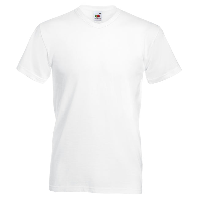 White - Front - Fruit Of The Loom Mens Valueweight V-Neck, Short Sleeve T-Shirt