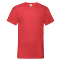 Red - Front - Fruit Of The Loom Mens Valueweight V-Neck, Short Sleeve T-Shirt
