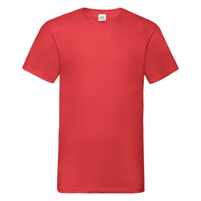Red - Front - Fruit Of The Loom Mens Valueweight V-Neck, Short Sleeve T-Shirt