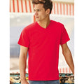 Red - Back - Fruit Of The Loom Mens Valueweight V-Neck, Short Sleeve T-Shirt