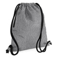 Grey Marl-Black - Front - Bagbase Icon Drawstring Bag-Gymsac