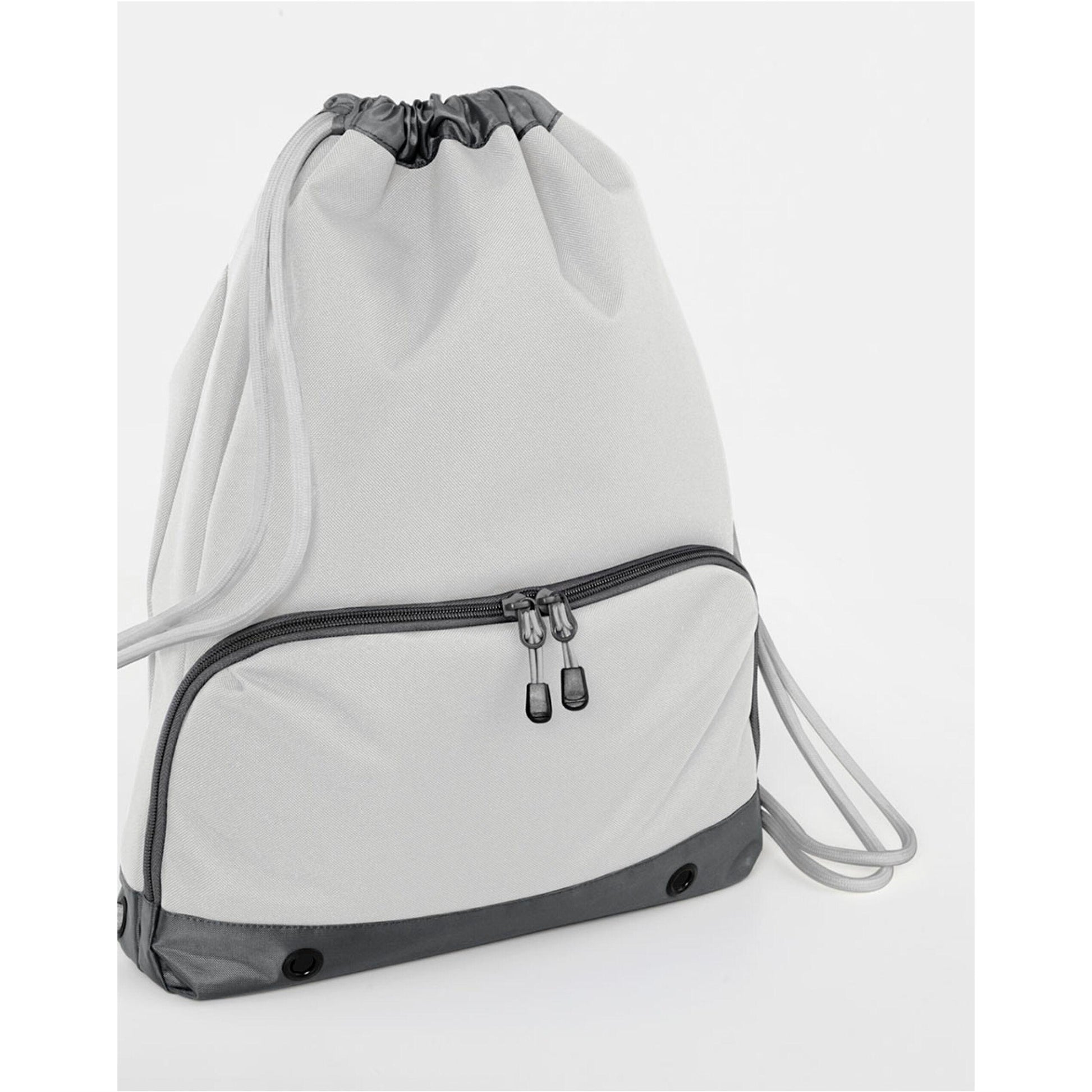 Ice Grey - Back - Bagbase Athleisure Water Resistant Drawstring Sports Gymsac Bag