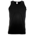 Black - Front - Fruit Of The Loom Mens Athletic Sleeveless Vest - Tank Top