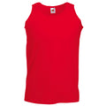 Red - Front - Fruit Of The Loom Mens Athletic Sleeveless Vest - Tank Top