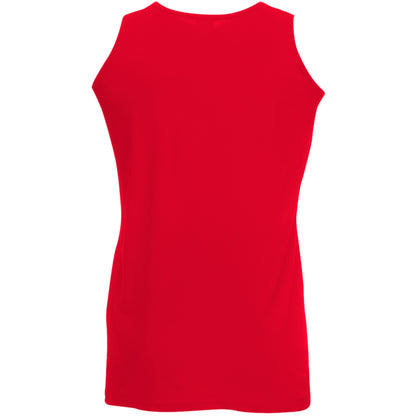 Red - Side - Fruit Of The Loom Mens Athletic Sleeveless Vest - Tank Top