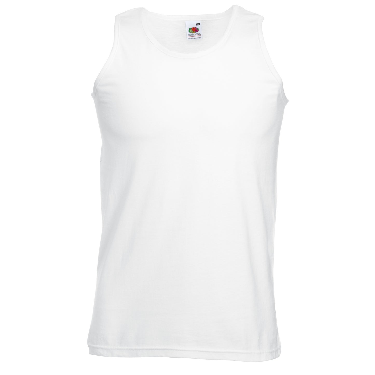 White - Front - Fruit Of The Loom Mens Athletic Sleeveless Vest - Tank Top