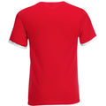 Red-White - Back - Fruit Of The Loom Mens Ringer Short Sleeve T-Shirt