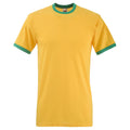 Sunflower-Kelly Green - Front - Fruit Of The Loom Mens Ringer Short Sleeve T-Shirt