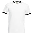 White-Black - Front - Fruit Of The Loom Mens Ringer Short Sleeve T-Shirt