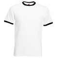 White-Black - Front - Fruit Of The Loom Mens Ringer Short Sleeve T-Shirt