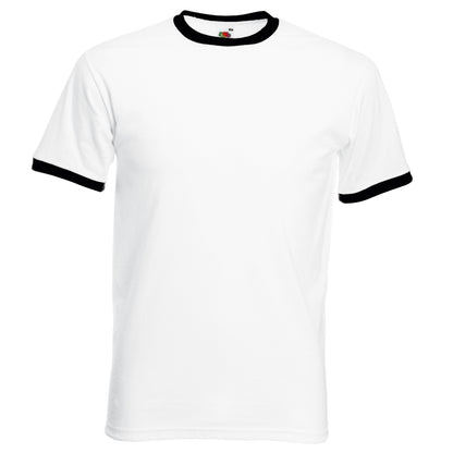 White-Black - Front - Fruit Of The Loom Mens Valueweight Short Sleeve T-Shirt