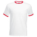 White-Red - Front - Fruit Of The Loom Mens Ringer Short Sleeve T-Shirt