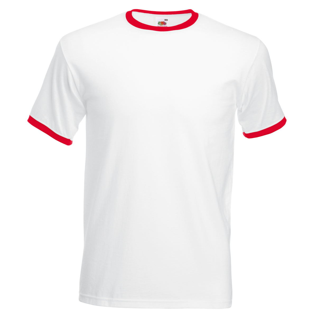 White-Red - Front - Fruit Of The Loom Mens Valueweight Short Sleeve T-Shirt