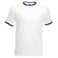 White-Navy - Front - Fruit Of The Loom Mens Valueweight Short Sleeve T-Shirt
