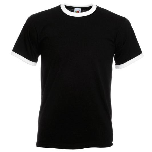 Black-White - Front - Fruit Of The Loom Mens Valueweight Short Sleeve T-Shirt