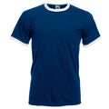 Navy-White - Front - Fruit Of The Loom Mens Valueweight Short Sleeve T-Shirt