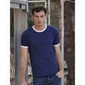 Navy-White - Back - Fruit Of The Loom Mens Ringer Short Sleeve T-Shirt