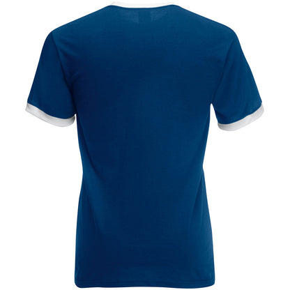 Navy-White - Side - Fruit Of The Loom Mens Valueweight Short Sleeve T-Shirt