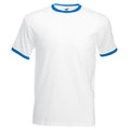 White-Royal Blue - Front - Fruit Of The Loom Mens Ringer Short Sleeve T-Shirt