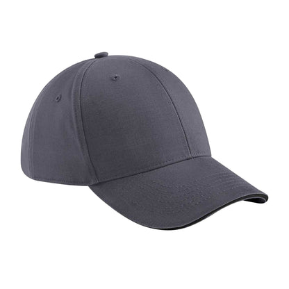 Graphite Grey-Black - Front - Beechfield Adults Unisex Athleisure Cotton Baseball Cap