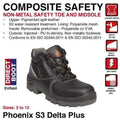 Black - Pack Shot - Delta Plus Mens Phoenix Composite Leather Safety Boots