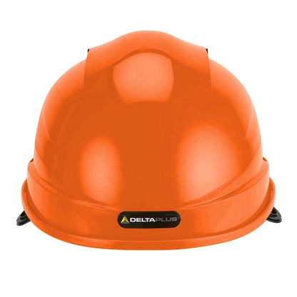 Orange - Back - Delta Plus Quartz Rotor Ventilated Safety Work Helmet