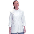 White - Back - Dennys Womens-Ladies Long Sleeve Fitted Chef Jacket