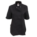 Black - Front - Dennys Womens-Ladies Short Sleeve Fitted Chef Jacket