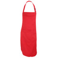 Red - Front - Dennys Adults Unisex Catering Bib Apron With Pocket
