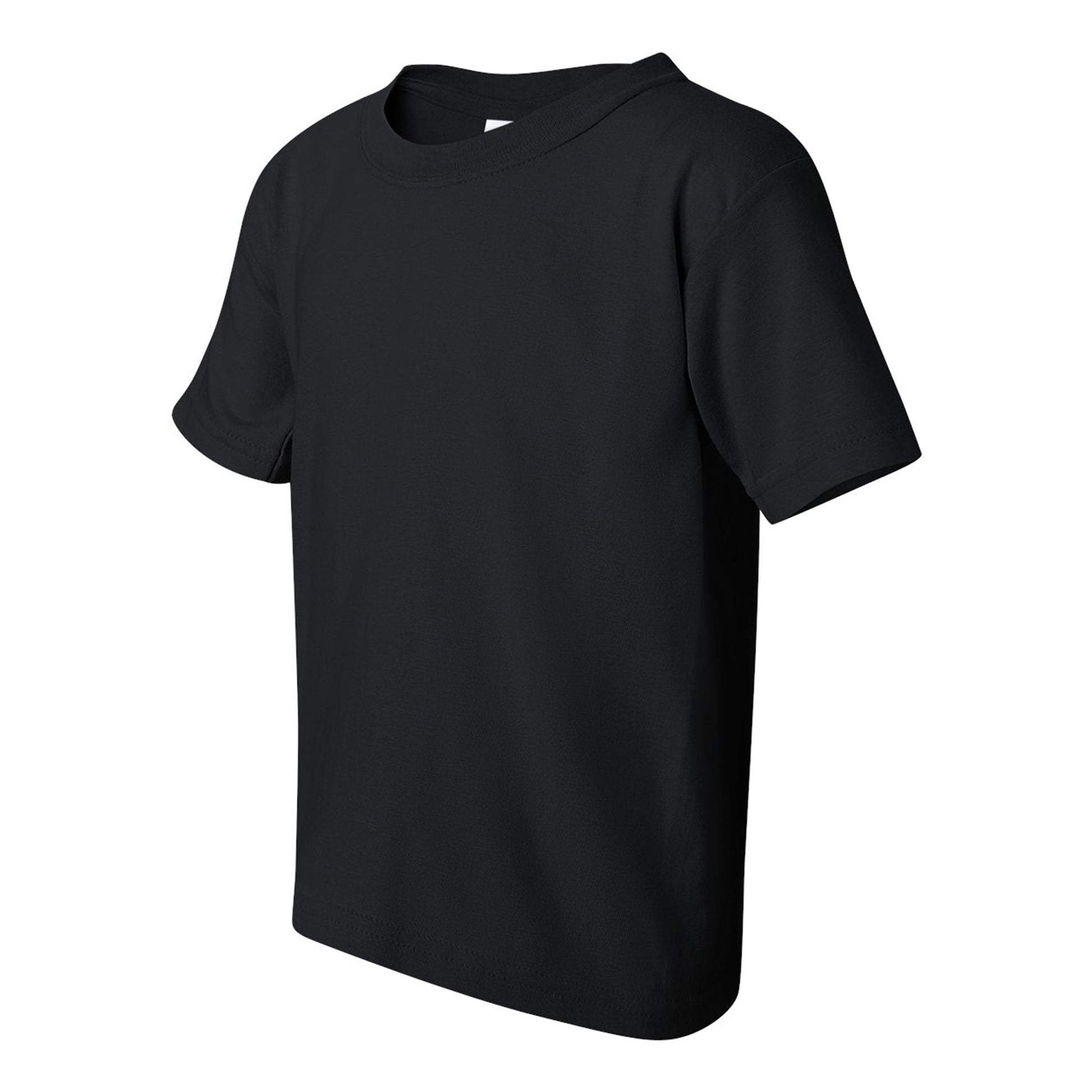 Black - Side - Gildan Childrens-Kids Cotton Heavy T-Shirt