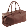 Tan - Front - Quadra NuHude Faux Leather Weekender Holdall Bag