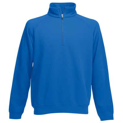 Royal - Front - Fruit Of The Loom Mens Zip Neck Sweatshirt