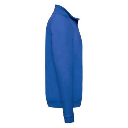 Royal - Side - Fruit Of The Loom Mens Zip Neck Sweatshirt