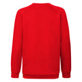 Red - Back - Fruit Of The Loom Childrens-Kids Unisex Raglan Sleeve Sweatshirt
