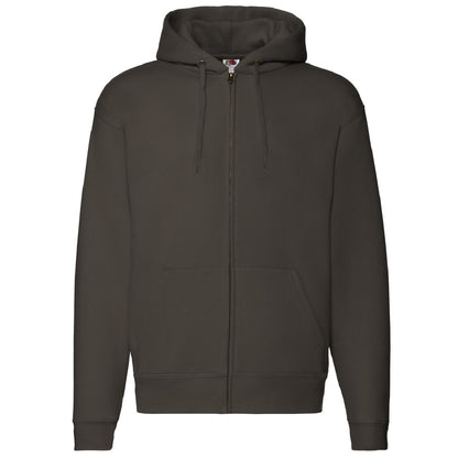 Charcoal - Side - Fruit Of The Loom Mens Zip Through Hooded Sweatshirt - Hoodie