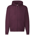Burgundy - Front - Fruit Of The Loom Mens Zip Through Hooded Sweatshirt - Hoodie