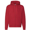 Red - Front - Fruit Of The Loom Mens Zip Through Hooded Sweatshirt - Hoodie