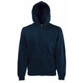 Deep Navy - Front - Fruit Of The Loom Mens Zip Through Hooded Sweatshirt - Hoodie